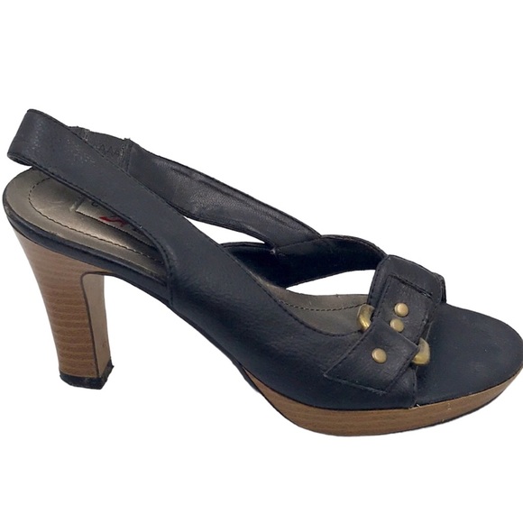 Lasonia 👡 Black Open-Toed Heels Size 5.5 - Picture 3 of 9